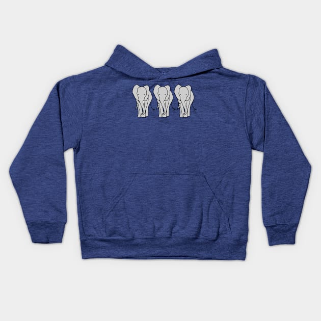 Three Elephants Kids Hoodie by ellenhenryart